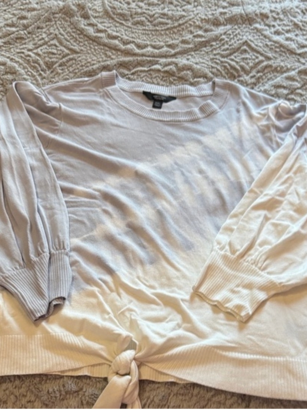 Simply Vera Vera Wang Cream Tie-Knot Crewneck Sweater